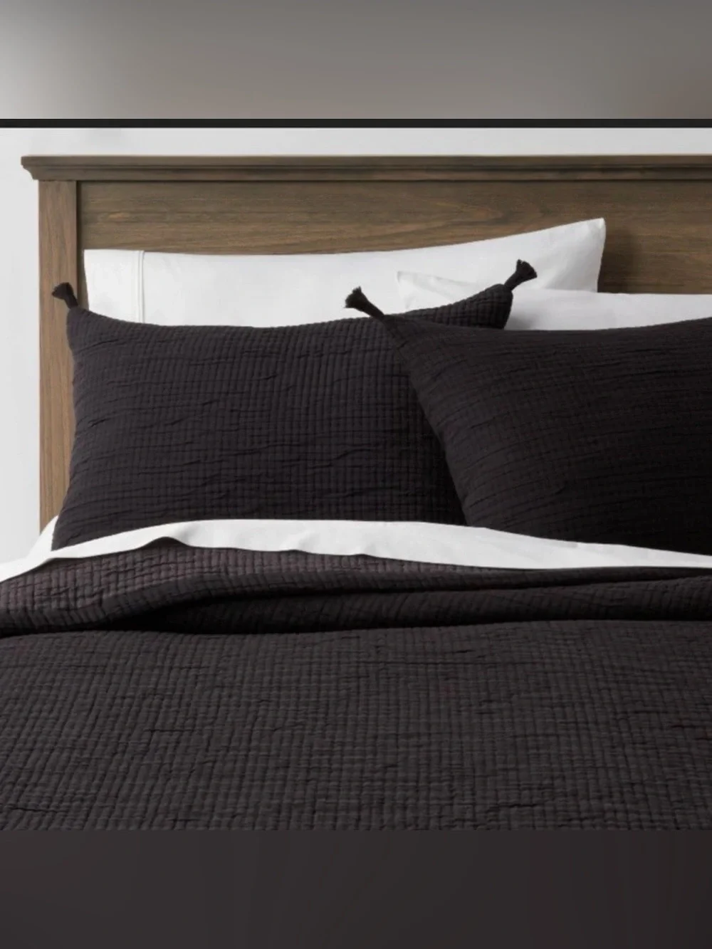 NWT Threshold Black Double Cloth Sham- standard size
